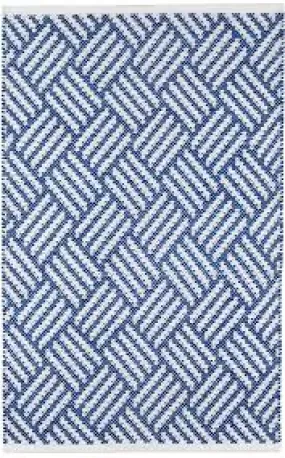 Annie Selke - 3x5 Crisscross Denim Indoor/Outdoor Rug