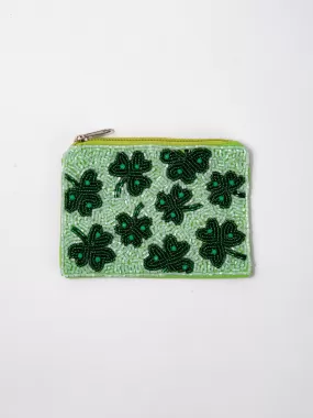 Clover Beaded Coin Bag