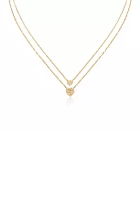 Dainty Chain and Crystal Layered Necklace Set