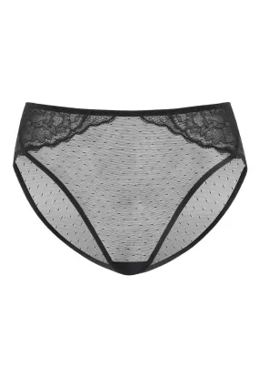 Enchante High-Rise Black Mesh Brief Underwear