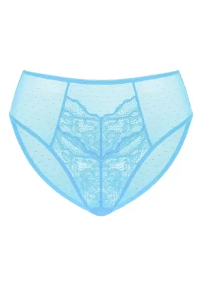 Enchante High-Rise Capri Blue Lace Brief Underwear