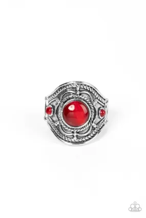 Exuberant Escapade Red Cat's Eye Ring - Paparazzi Accessories