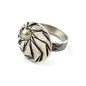 HORIZONS Antique Button Ring - SILVER