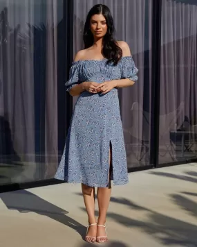 Kristen Dress -Blue Floral